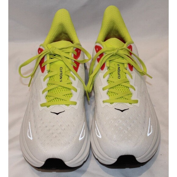 NIB Hoka One Men\'s Clifton 9 Running Athletic Sneakers BVR WHITE BLUE‎ YELLOW main image 4